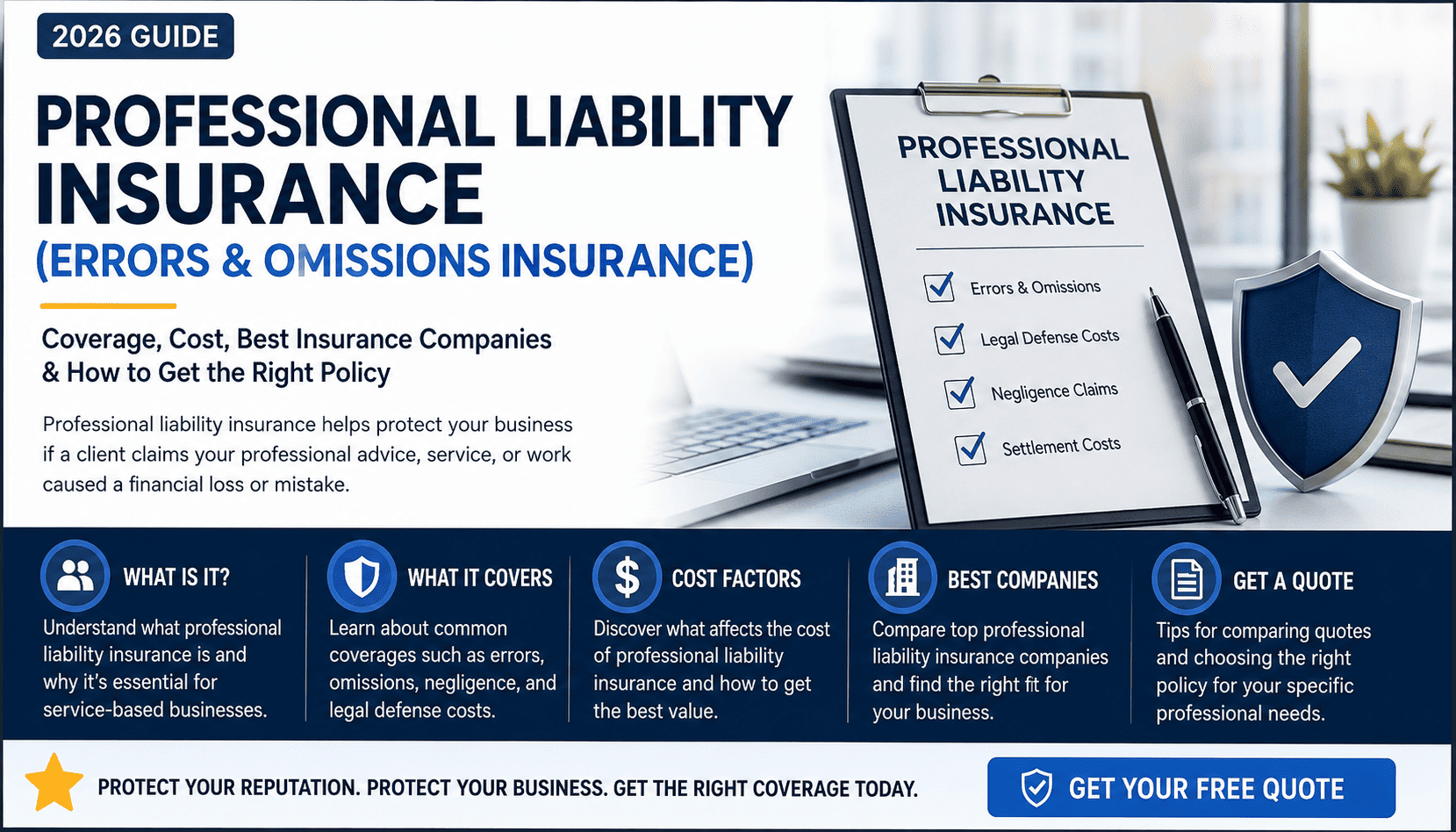 Professional Liability Insurance in 2026: Coverage, Cost & Best Providers